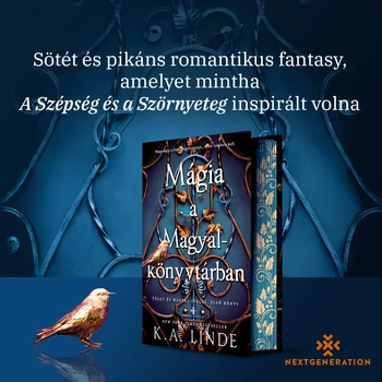 Mágia a Magyalkönyvtárban - K. A. Linde - Éldekorált - Keménytáblás