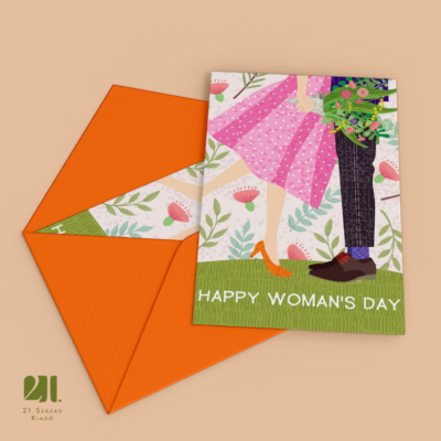 Happy Woman's Day  - Pöttyös ruhás - képeslap