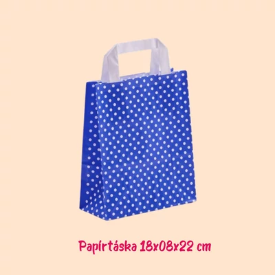 Papírtáska kicsi - pöttyös, kék