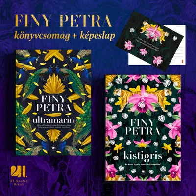Finy Petra könyvei képeslappal