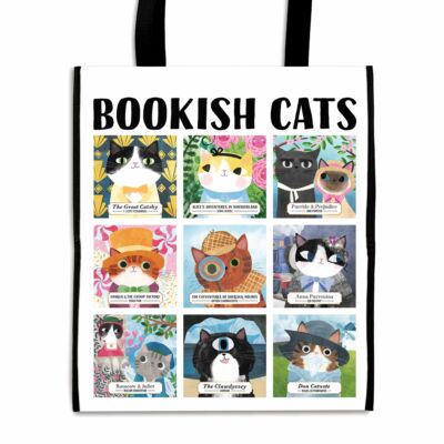 Bookish Cats - Könyves macskák újrahasznosított táska