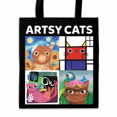 Artsy Cats - Művész macskák újrahasznosított táska