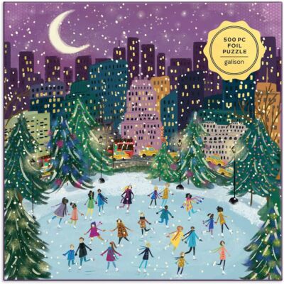 Boldog korcsolyázás holdfényben - karácsonyi puzzle 500