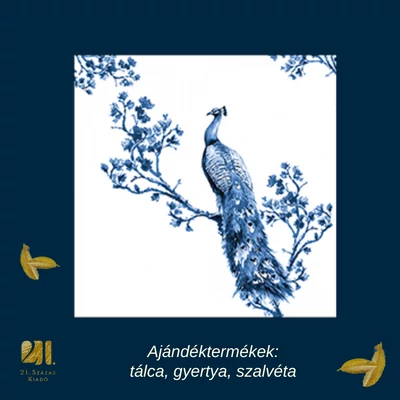 Kék páva papírszalvéta 33*33 cm - 20 db